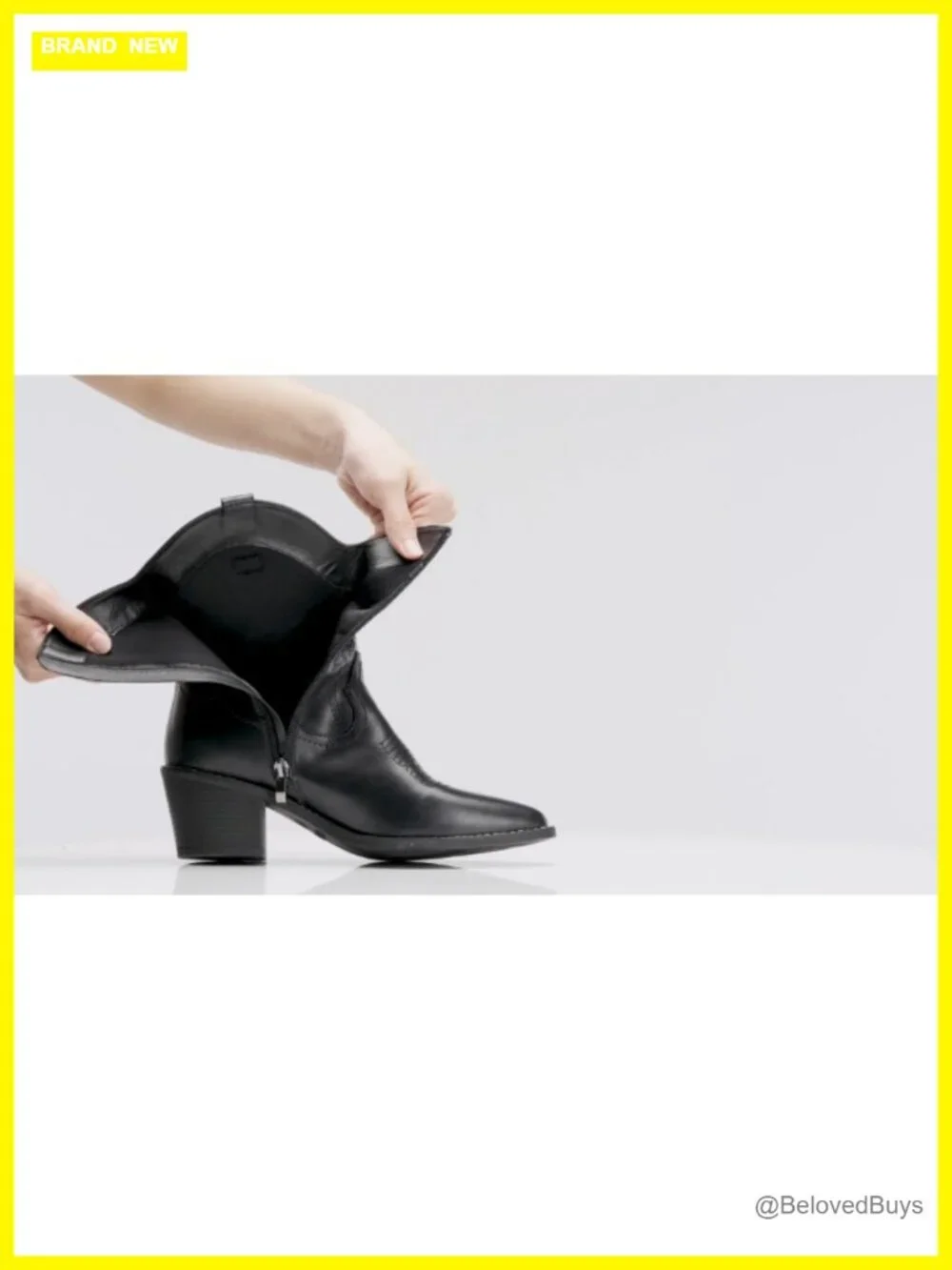 Pointed Toe Chunky Heel Zipper Pull-On Stitched Western Ankle Boots